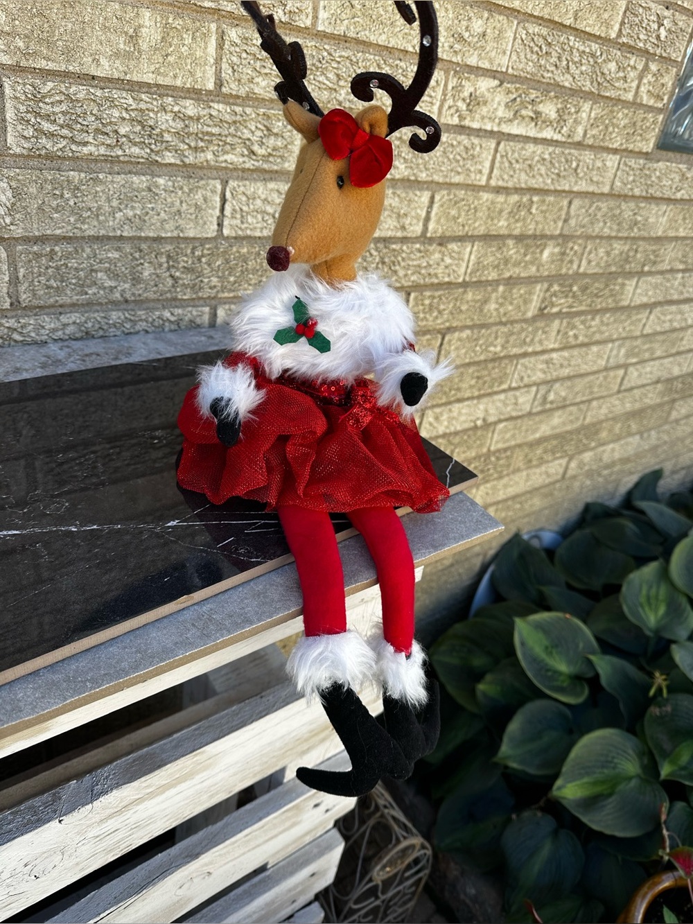 Christmas Weighted Tabletop Decor Shelf Sitter Reindeer 20"